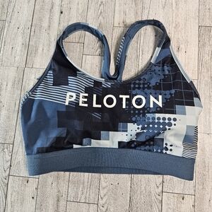 Peloton Adidas Womens Sports Bra Size Medium Blue Design Racerback Athletic